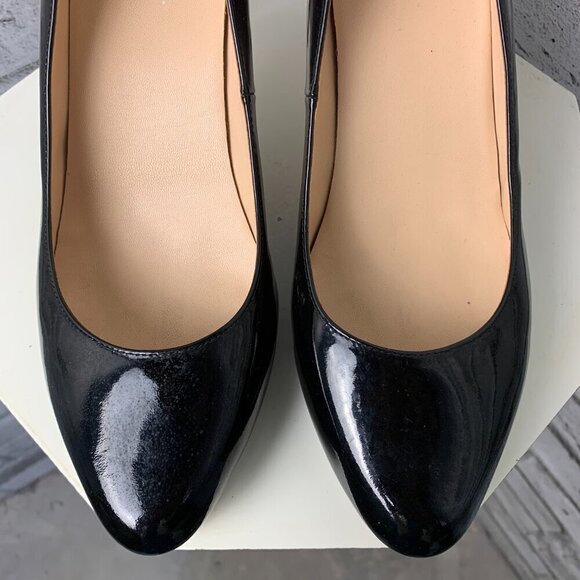 Cole Haan Black Patent Leather Platform High Heel Pumps - Picture 4 of 9